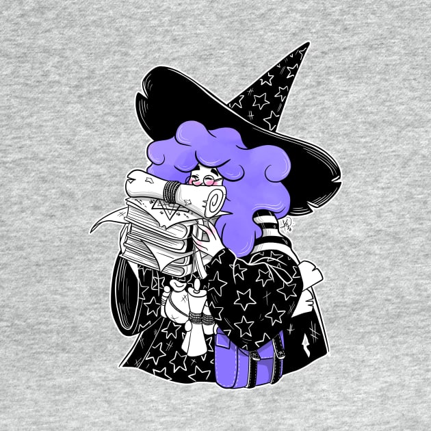 The Bookworm Witch - Purple Hair by KPrimeArt